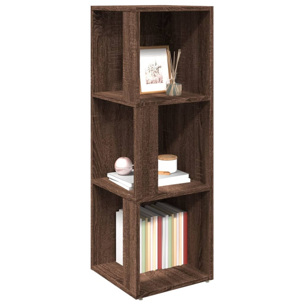 vidaXL 3 Shelf Brown Oak Corner Cabinet Image 4