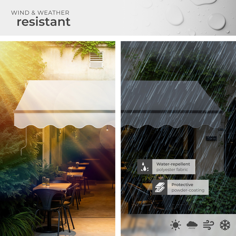 tectake Ornella Light Grey Retractable Awning 3 x 2.5m Image 4