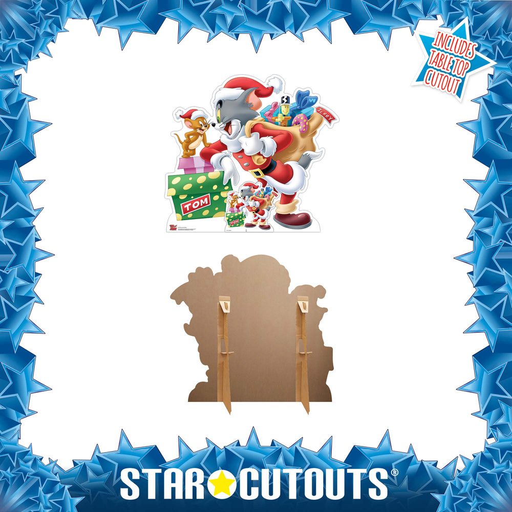 Star Cutouts Tom and Jerry Merry Christmas Cardboard Cutout 2.8ft Image 3