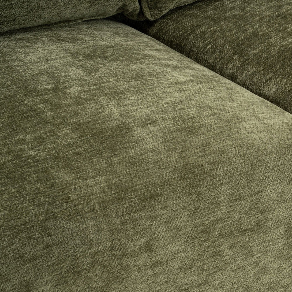Living and Home 2 Seater Sofa Green Chenille with Throw Pillows Image 5