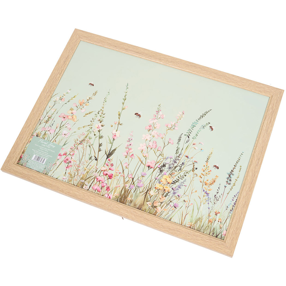 Floral Bees Laptray Sage Image 2