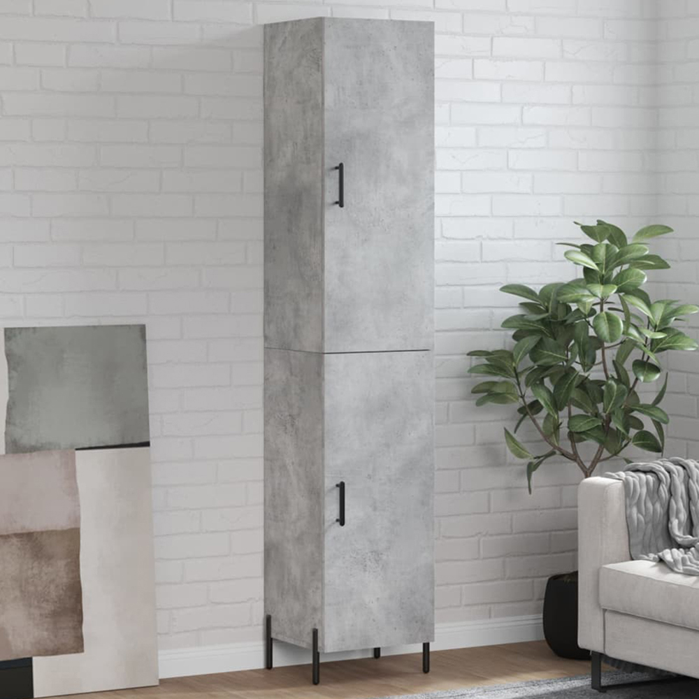 vidaXL 2 Door Concrete Grey Highboard Image 1