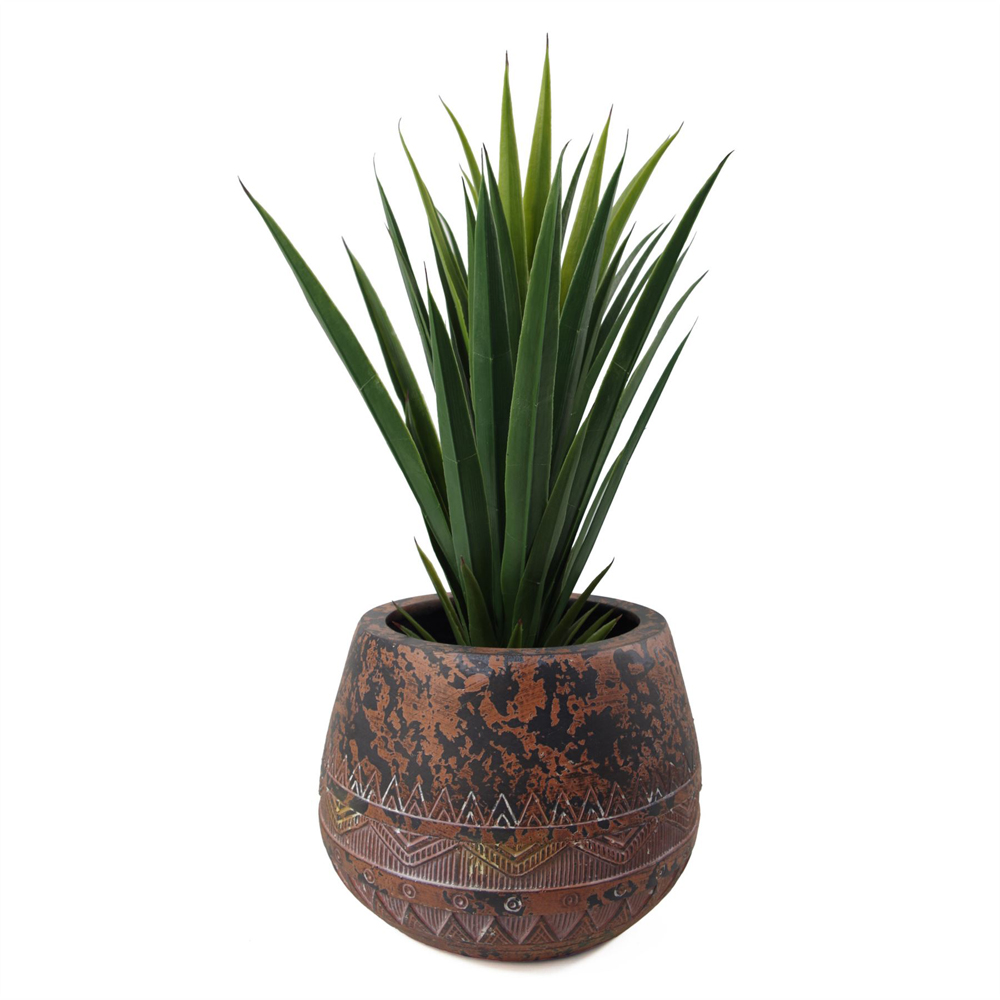 Leaf Zaturn Brown and Black Fibreglass Composite Indoor Planter 24 x 30cm Image 3
