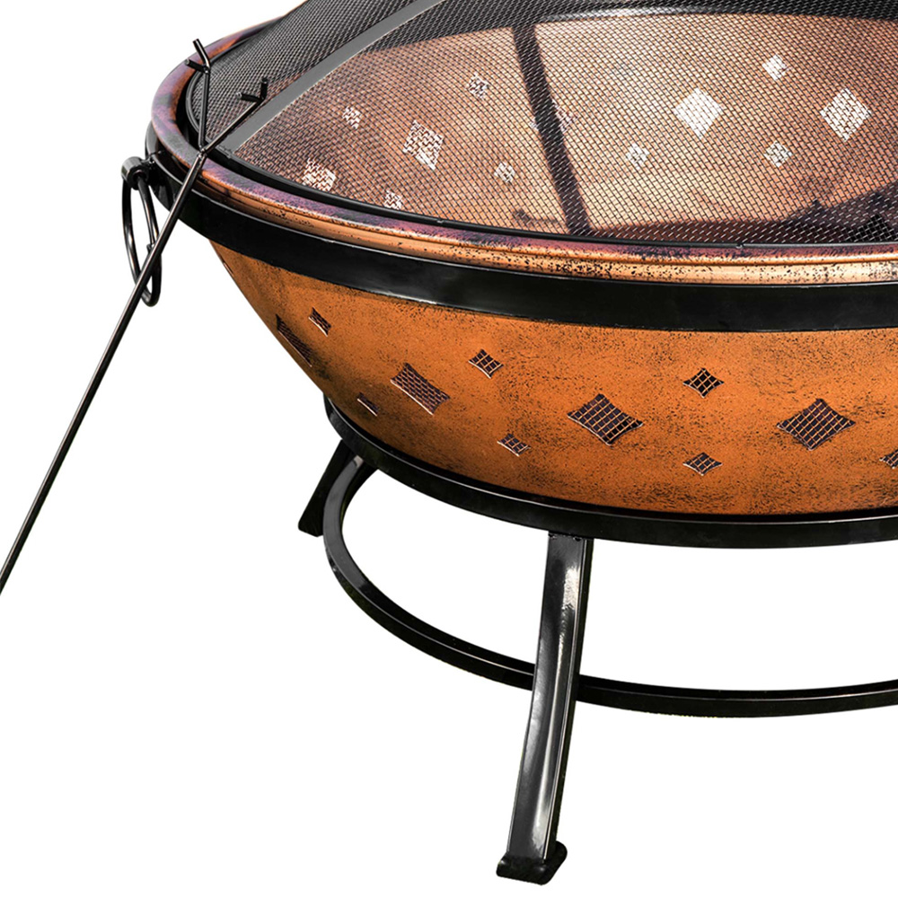 Teamson Home Round Steel Wood Burning Outdoor Fire Pit 34 inch Image 5