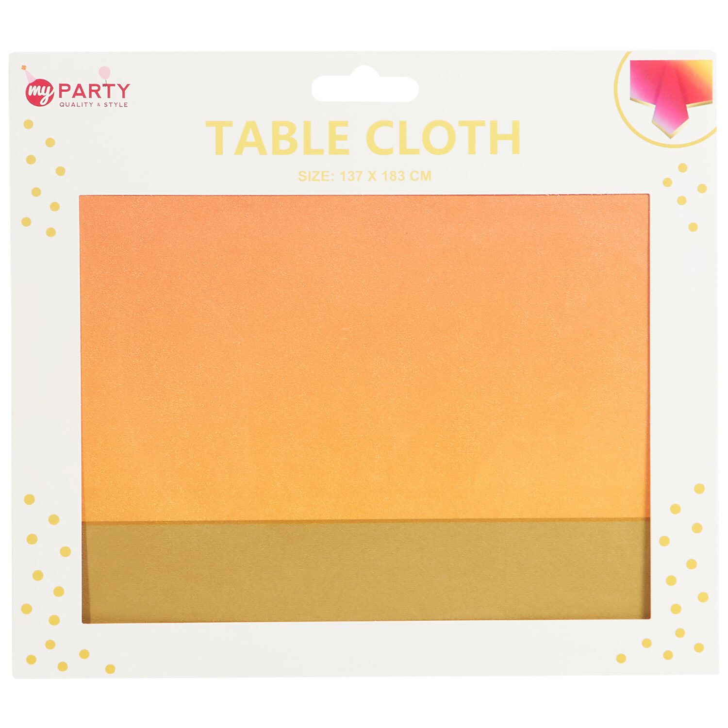 Pastel Party Table Cloth - Orange Image 1