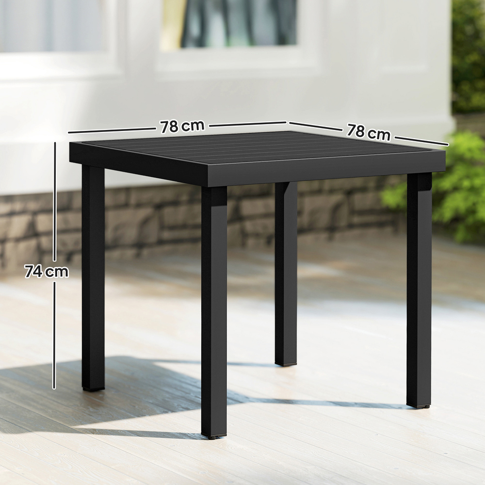 Outsunny 4 Seater Black Garden Dining Table Image 9