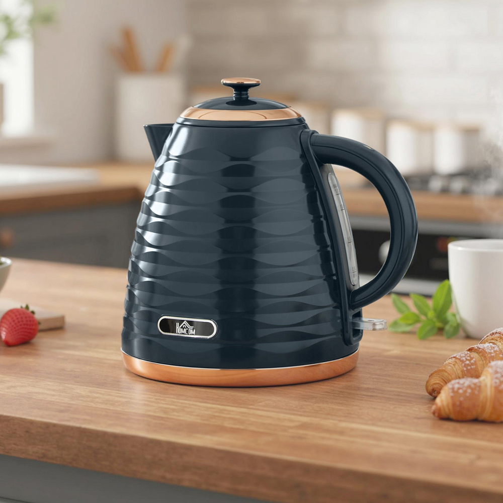 HOMCOM Dark Blue Ripple 1.7L Fast Boil Electric Kettle 3000W Image 2