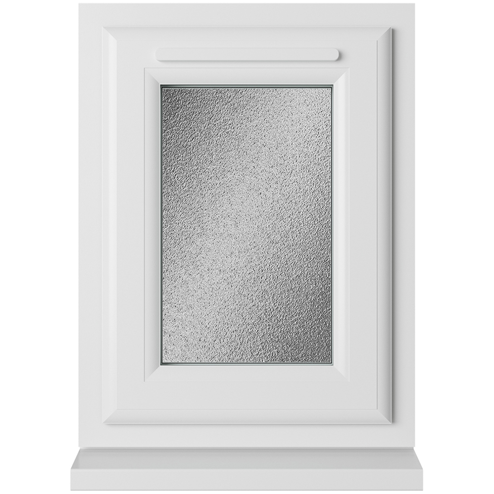 Crystal uPVC Triple Glazed Window Top Hung Opener White Obscure Glass 440x610mm Image 1