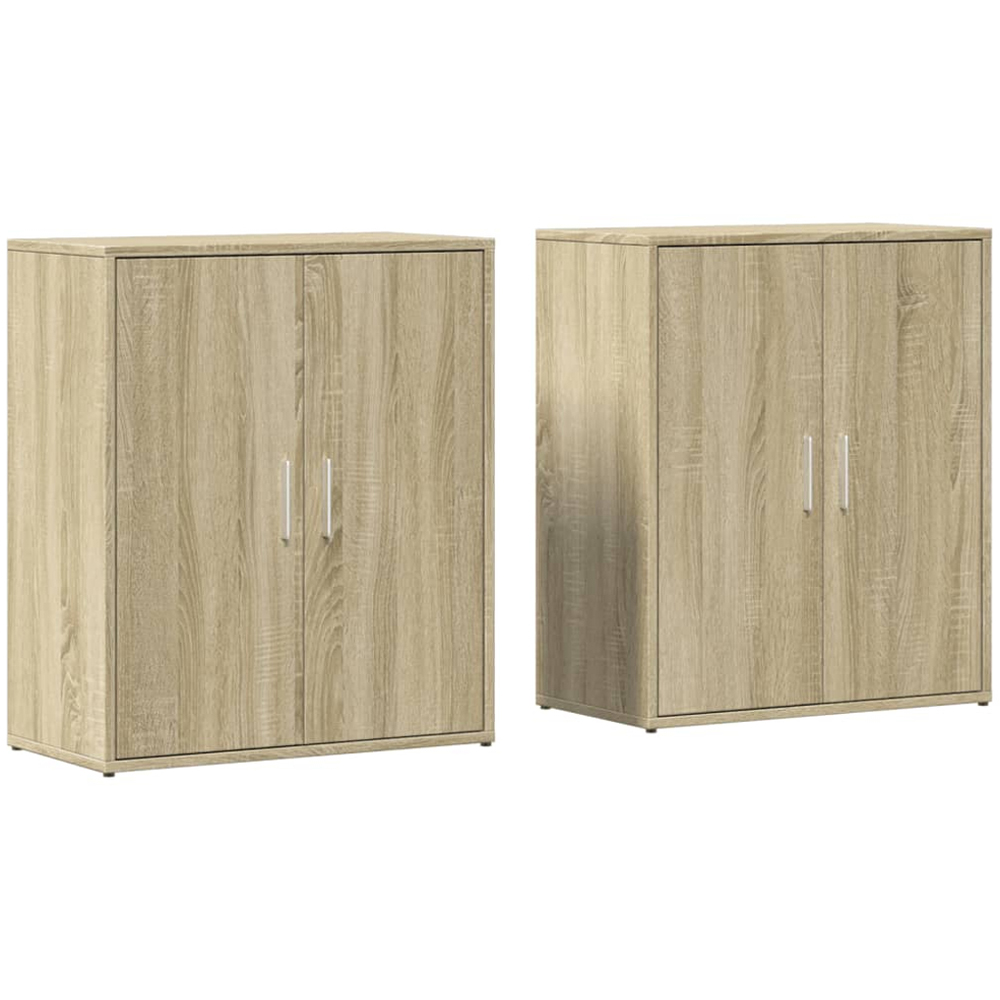 vidaXL 2 Door Sonoma Oak Sideboard Set of 2 Image 2