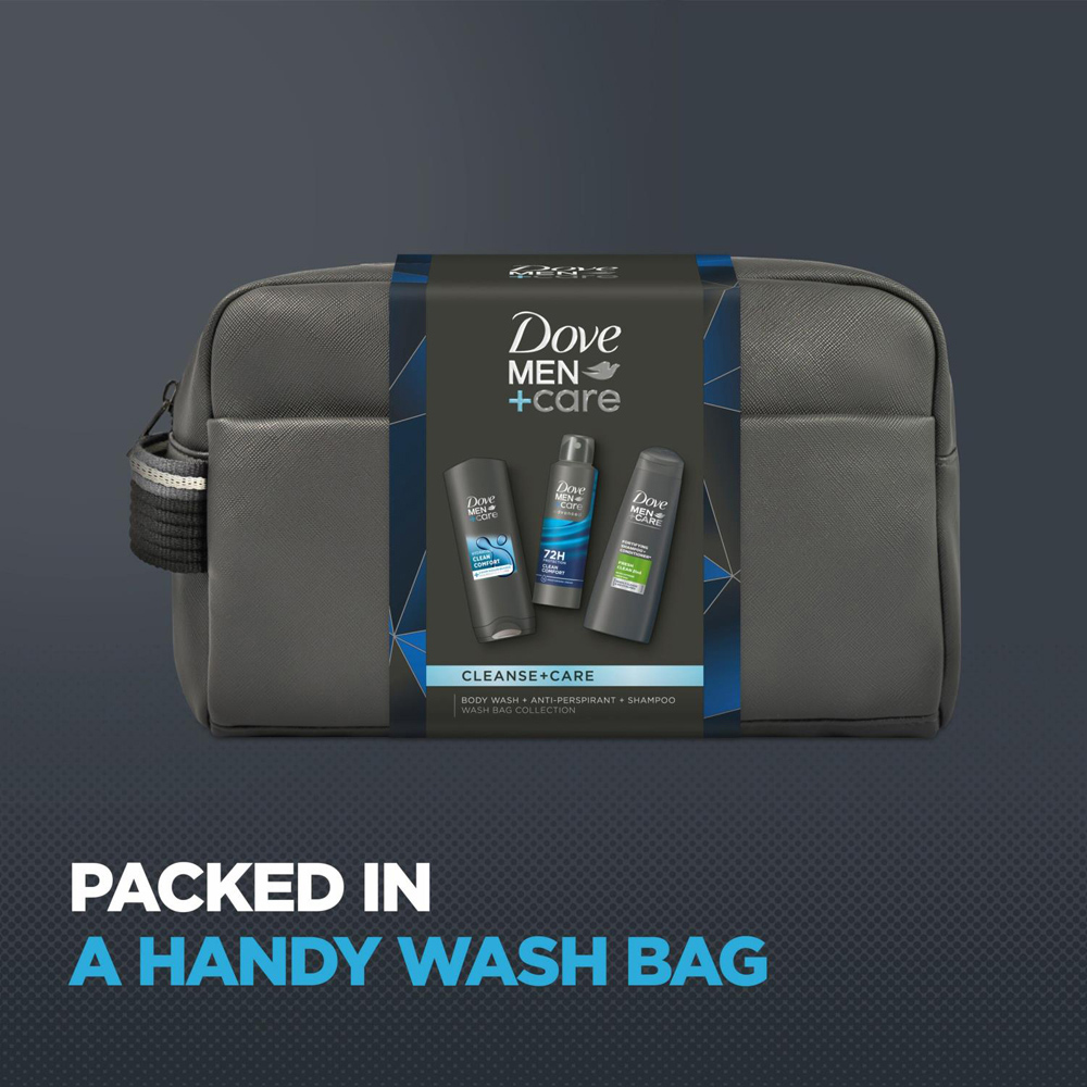 Dove Men+Care Cleanse+Care Washbag Collection 3 Piece Gift Set 2 Pack Image 5