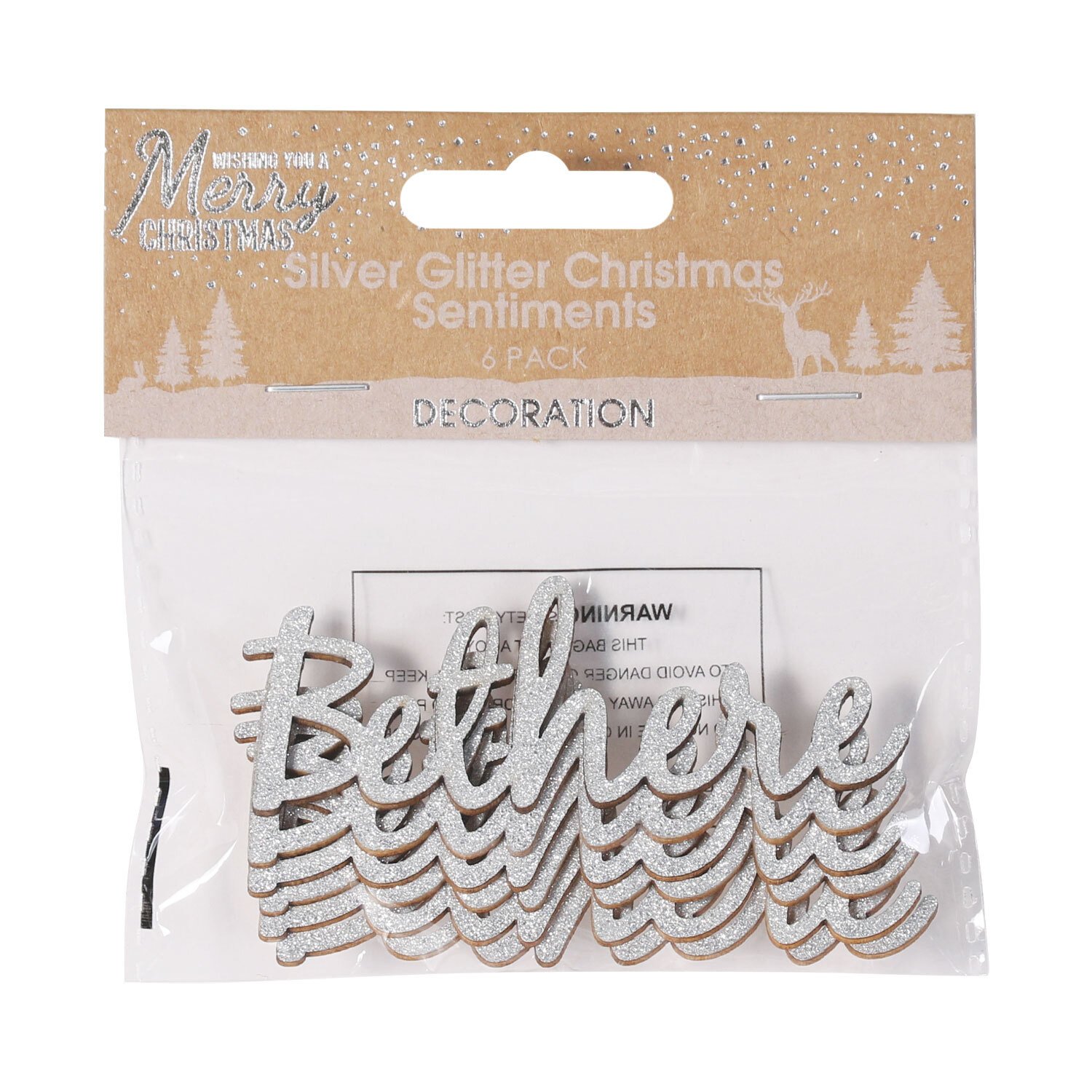 Silver Glitter Christmas Sentiments Image