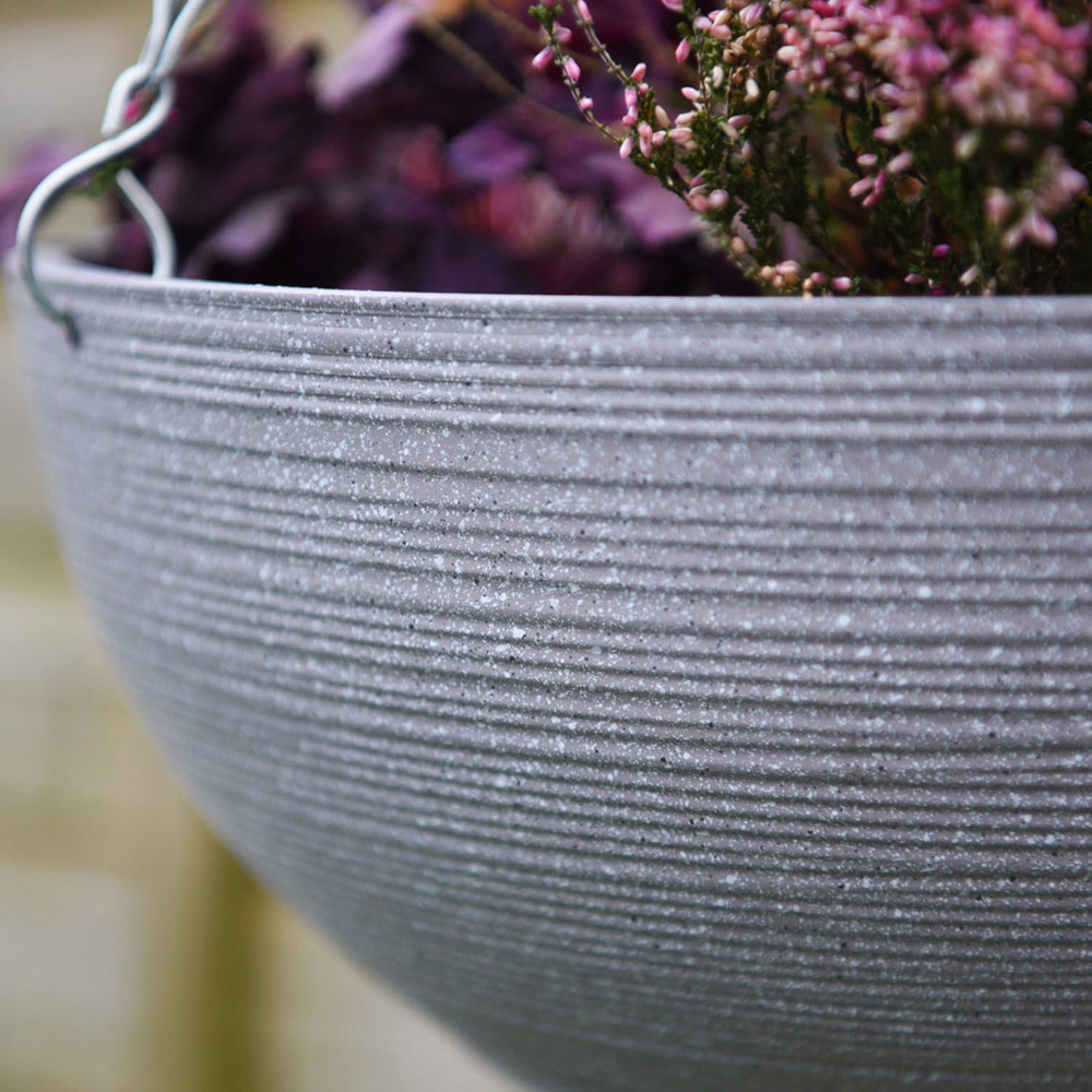 Garden Gear 35cm Stone Effect Cool Grey Hanging Basket Image 3