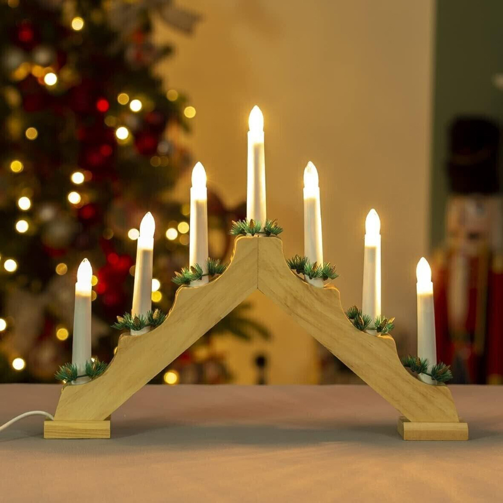 Marco Paul LED Wooden Candle Bridge Image 4