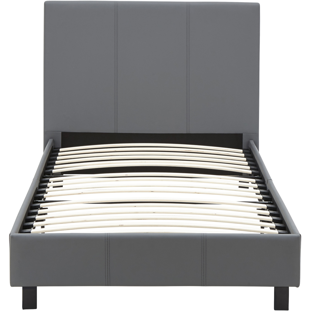 GFW Single Grey Faux Leather Bed Frame Image 5
