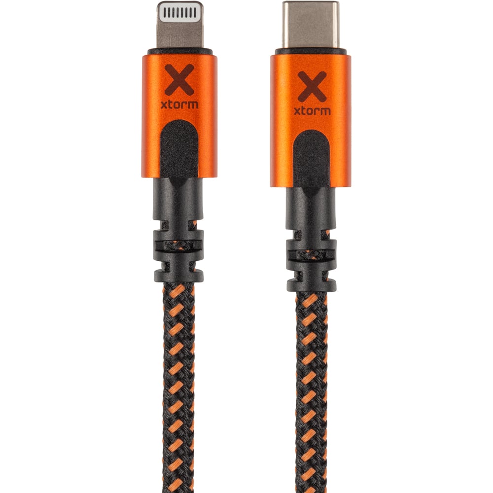 Xtorm Xtreme Black and Orange USB-C to Lightning Cable 1.5m Image 2