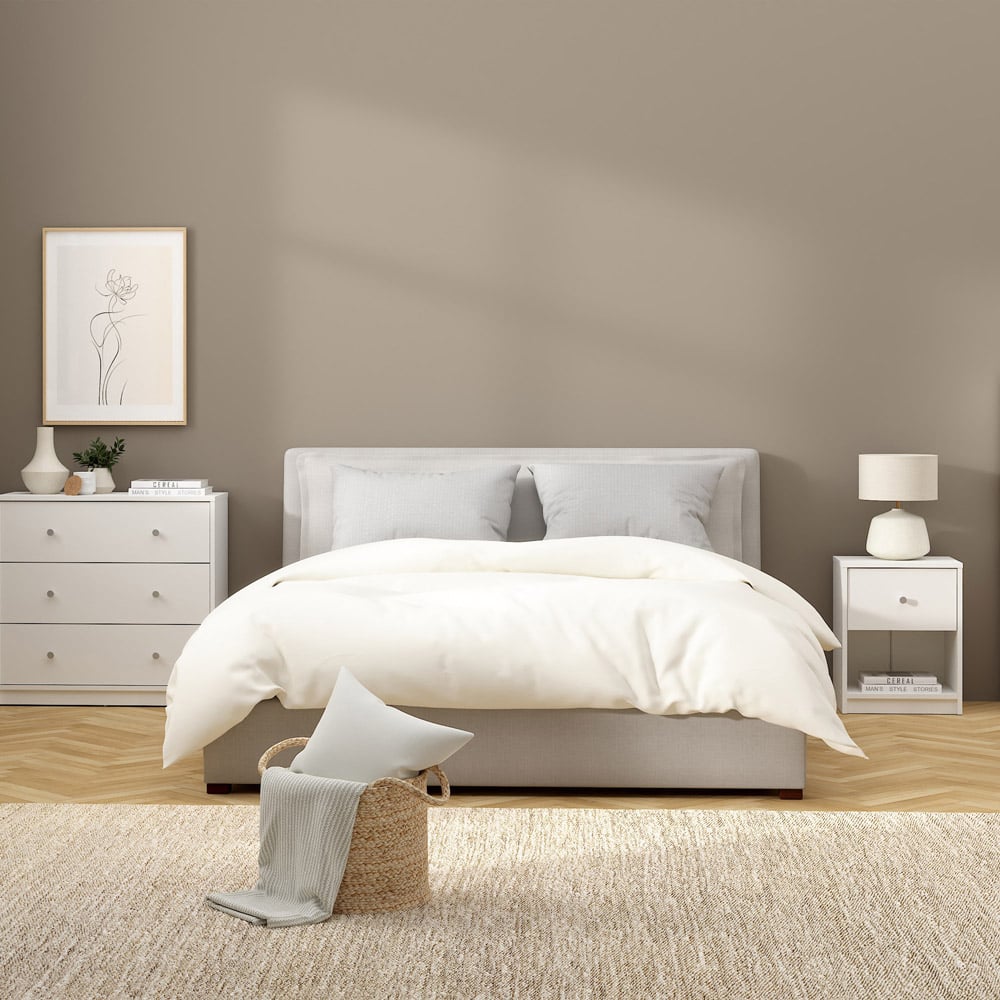 Furniture To Go May Single Drawer White Bedside Table Image 5