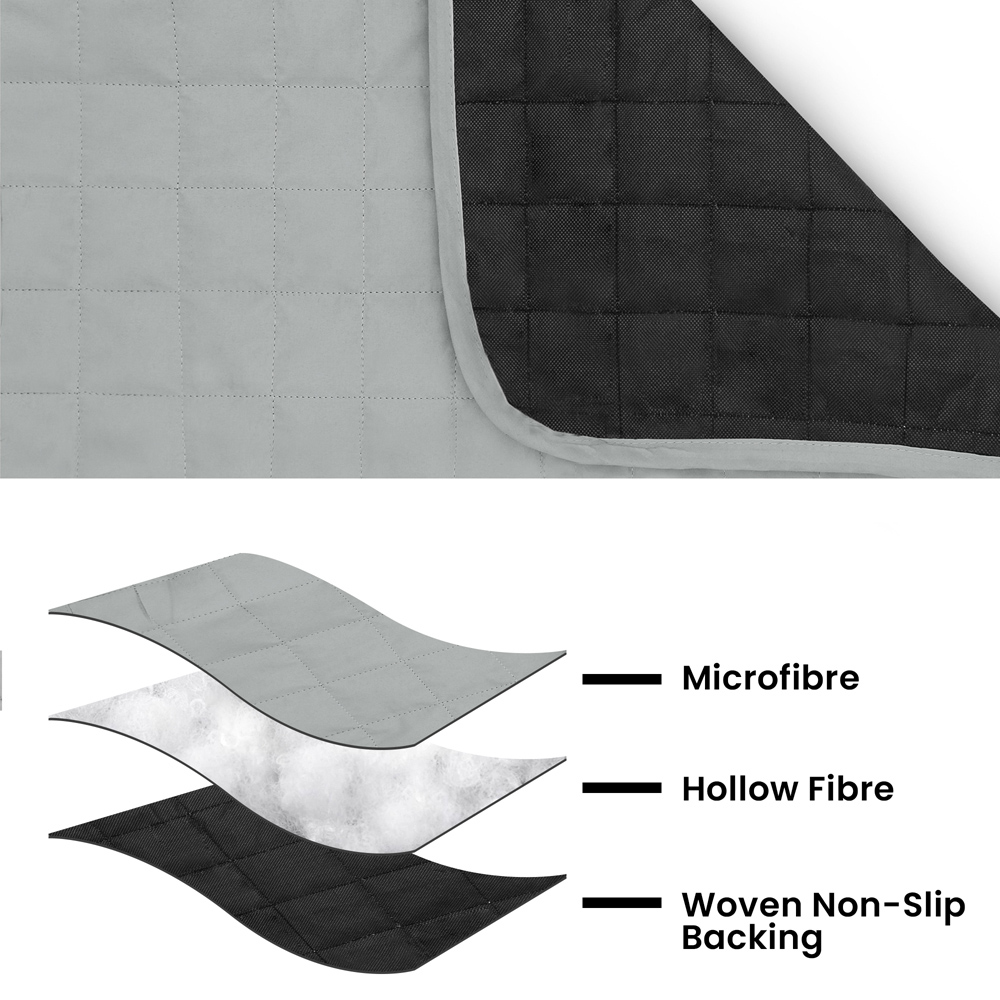 Homerepublic 3 Seater Silver Microfibre Water-Repellent Sofa Protector Image 5