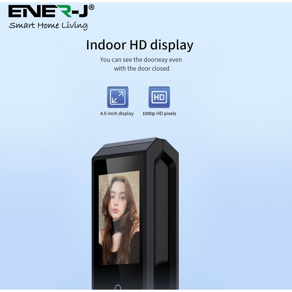ENER-J 7-in-1 Black Aluminium Alloy Smart Door Lock Image 5