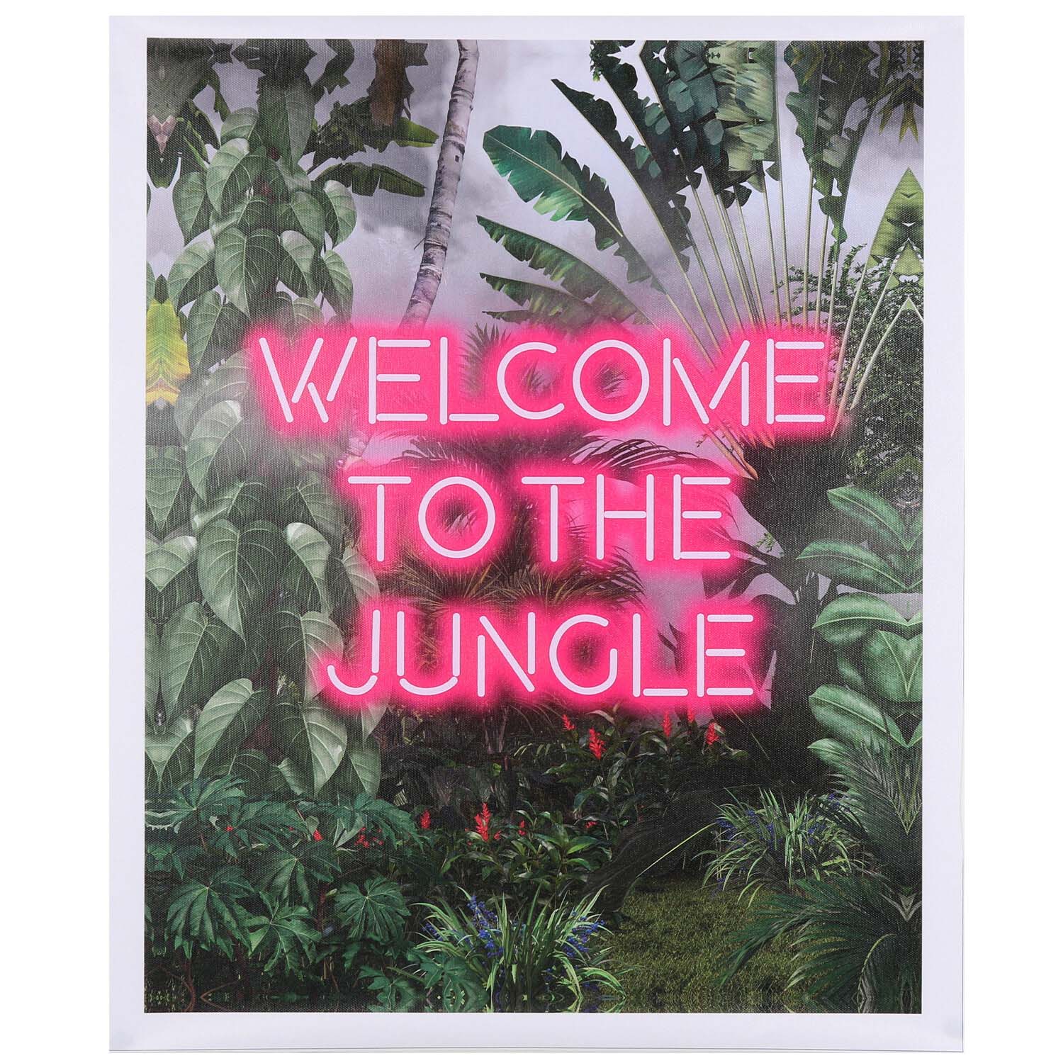 Welcome To The Jungle Neon Canvas - Pink Image 1