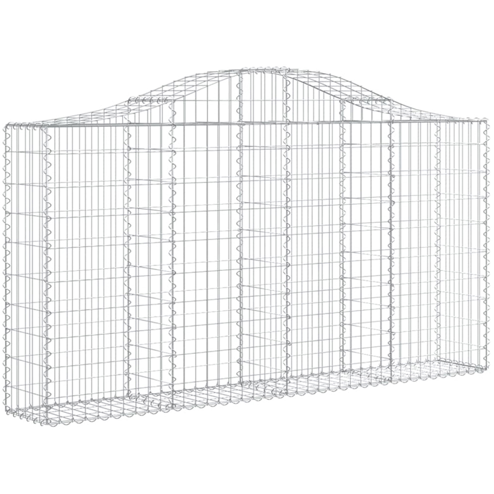 vidaXL Silver Galvanised Iron Arched Gabion Basket 200 x 30 x 100/120cm 20 Pack Image 1