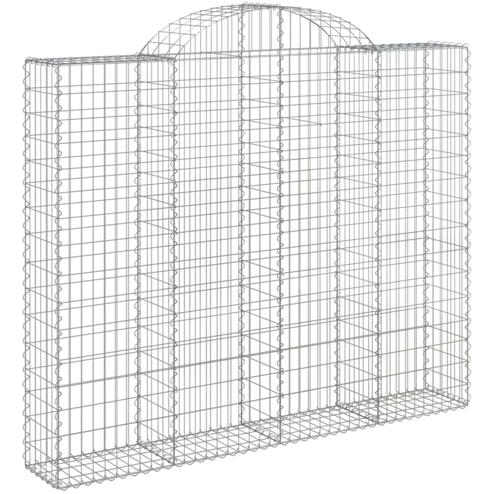 vidaXL Silver Galvanised Iron Gabion Basket 200 x 30 x 160/180cm Image 1