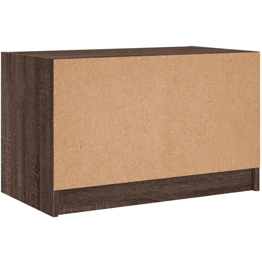 vidaXL 2 Glass Door Brown Oak Wooden TV Cabinet Image 5
