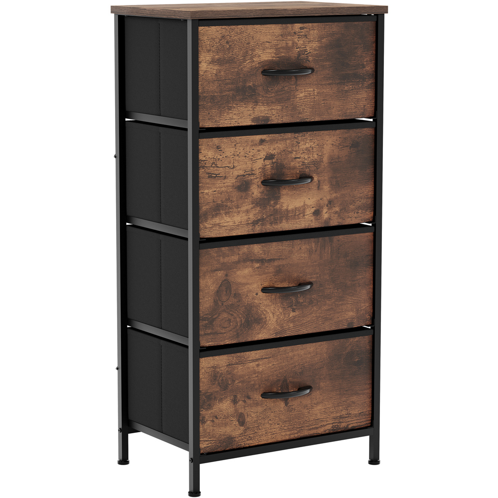 VIDA DESIGNS Chorley 4 Drawer Rustic Brown Fabric Chest of Drawer Image 2