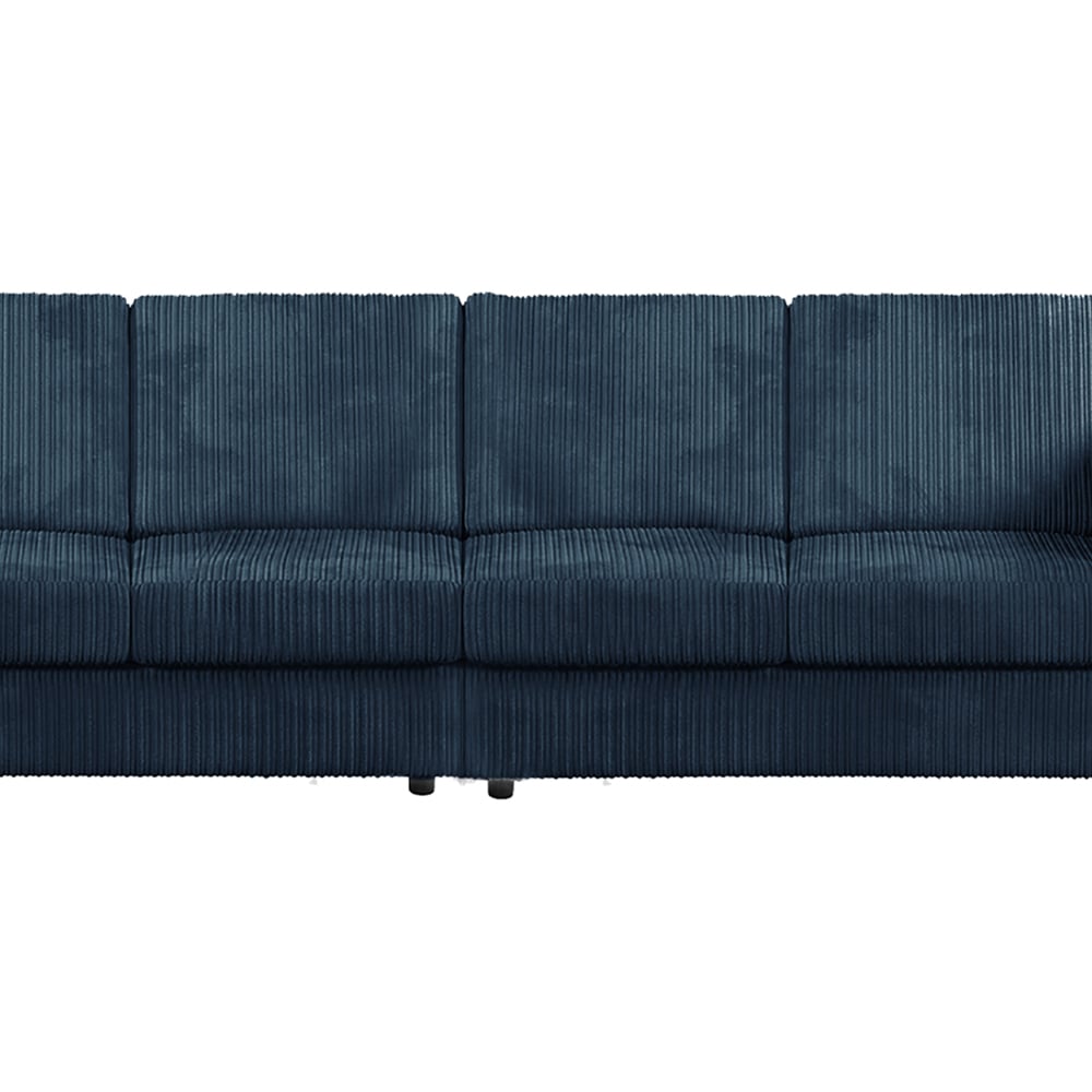 Luxor 4 Seater Navy Blue Jumbo Cord Full Back Sofa Image 4