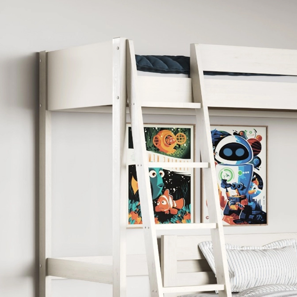 Noomi Tera Single White L Shaped High Sleeper with Small Double Bed Image 3