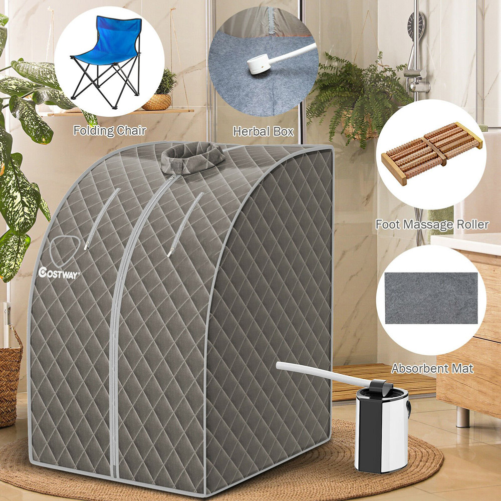 Costway Portable Steam Sauna Full Body Slimming Detox Tent 3L Image 6