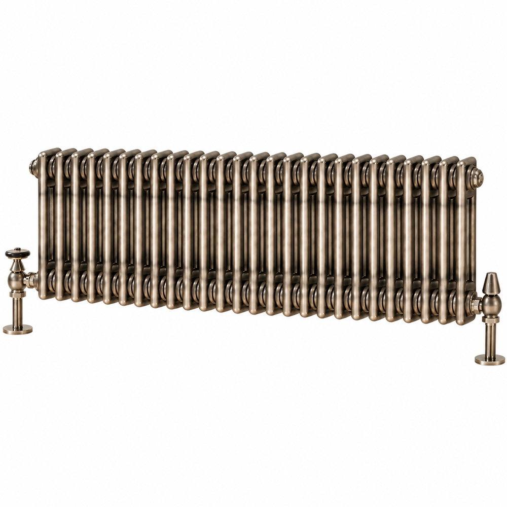 Go Bathrooms Clarence Raw Metal 2 Column Radiator 300 x 1190mm Image 1
