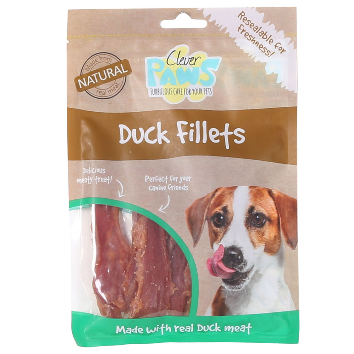 Clever Paws Duck Fillets Dog Treats 80g Image