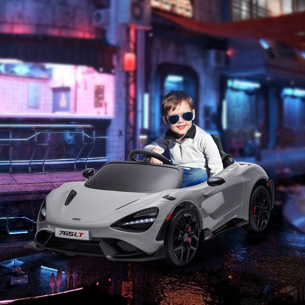 Tommy Toys Grey Licensed McLaren 765LT Kids Ride on Car with MP3 Music Image 2