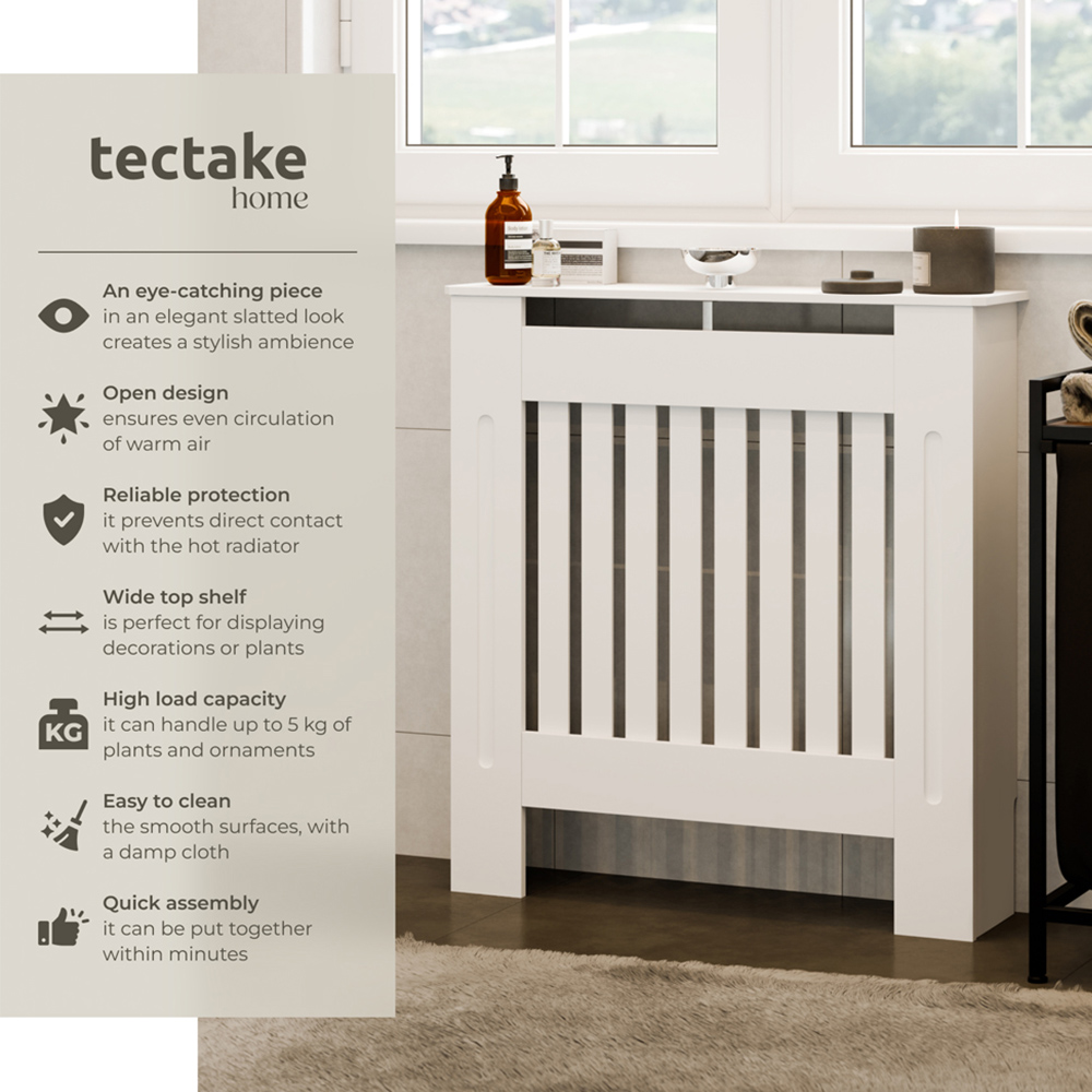 tectake Vila Louvre Style White Radiator Cover 78 x 82 x 19cm Image 6