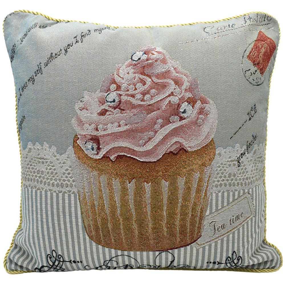 Velosso Cupcake Tapestry Filled Cushion 43 x 43cm 2 Pack Image 1