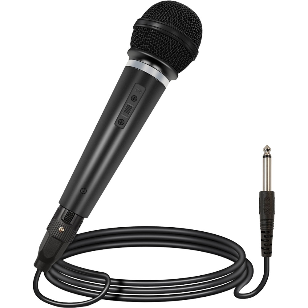 St Helens Dynamic Black Handheld Karaoke Microphone with Lead 600 Ohm Image 1