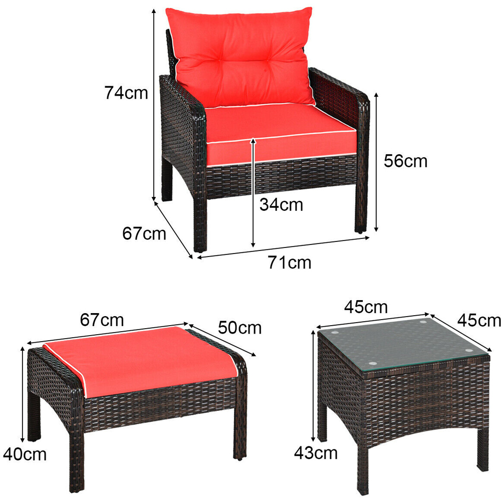 Costway 2 Seater Rattan Wicker Lounge Set Image 5