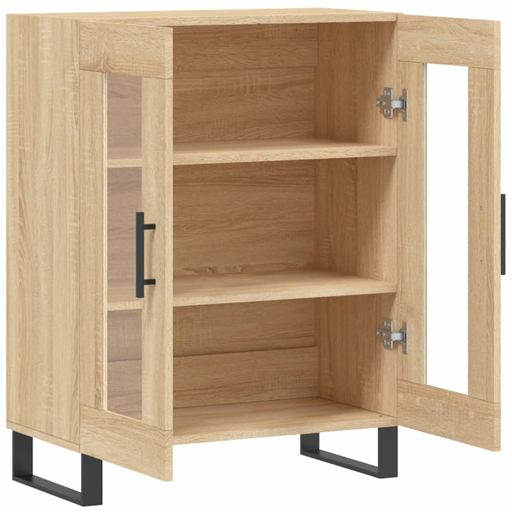 vidaXL 2 Glass Door Sonoma Oak Sideboard Image 6