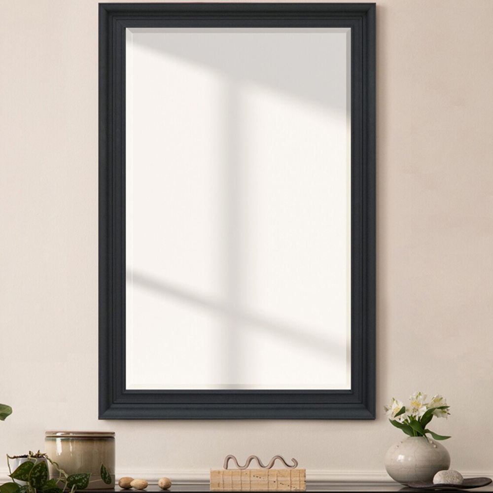 Malvern Bevelled Mirror Black Image 2