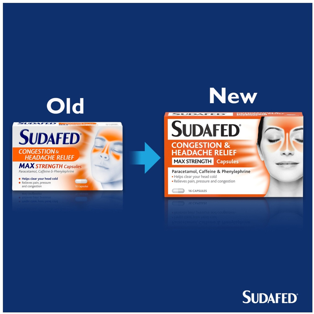 Sudafed Congestion and Headache Relief Max Strength Capsules Image 8
