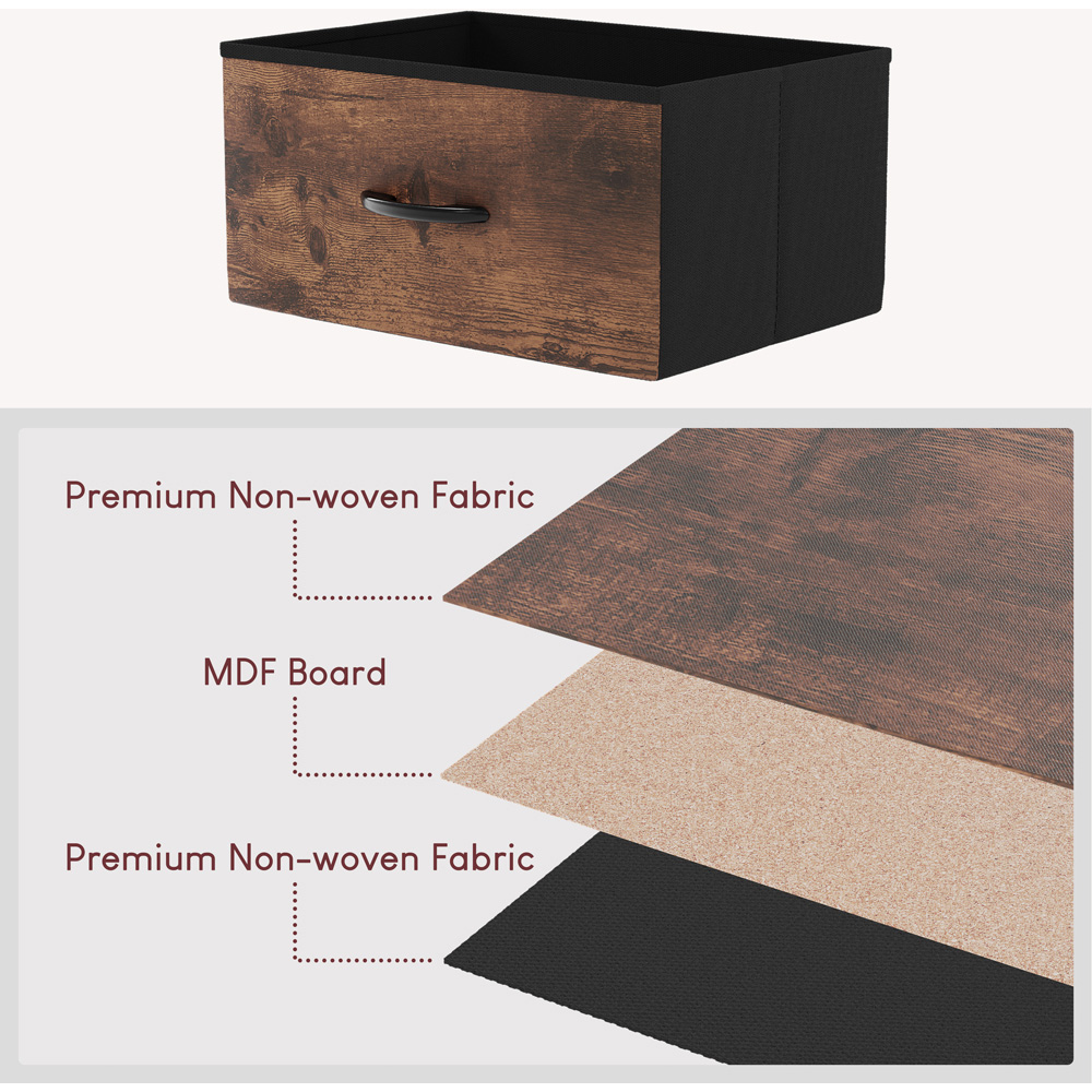 VIDA DESIGNS Chorley 7 Drawer Rustic Brown Fabric Chest of Drawer Image 7