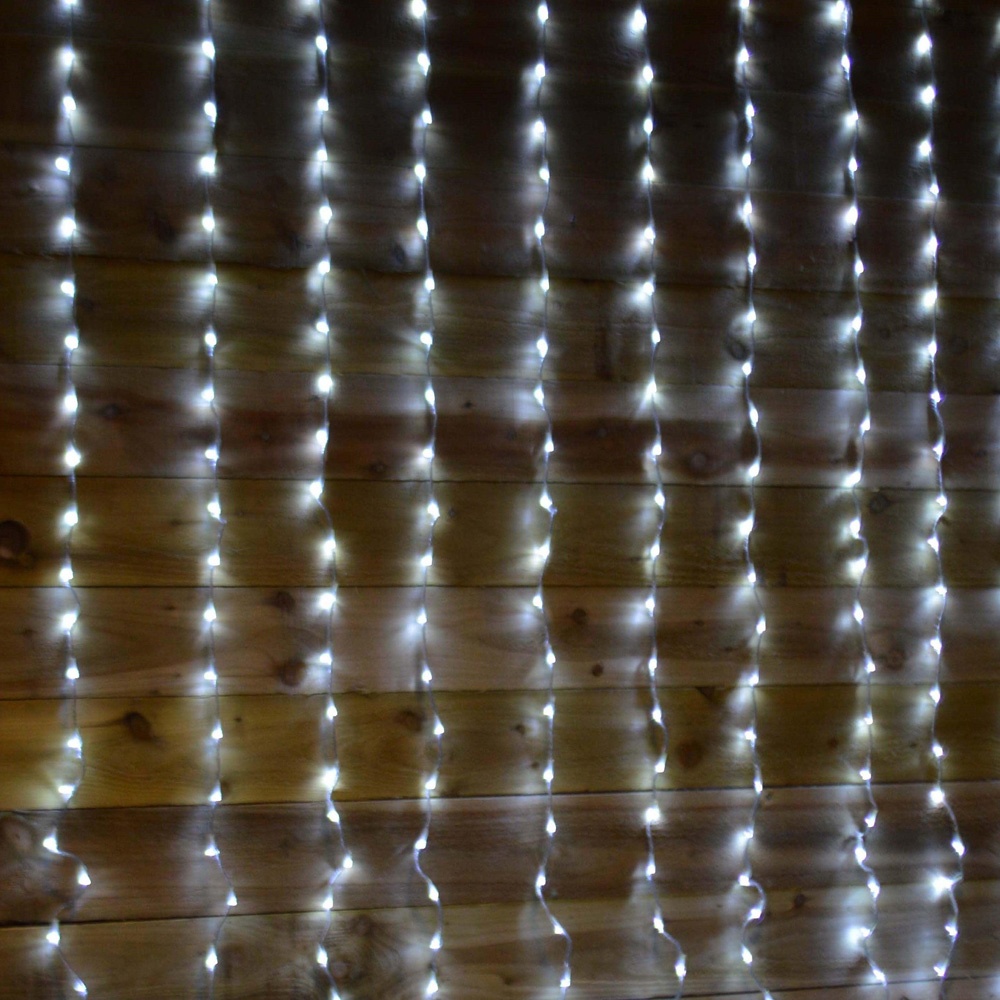 Premier 240 Cool White LED Cascading Waterfall Curtain Light 1.5 x 2m Image 7
