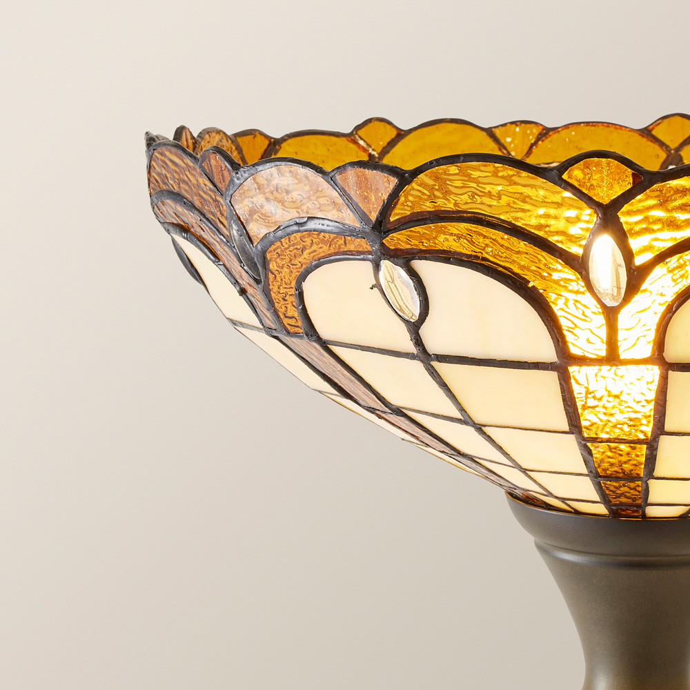 ValueLights Tiffany Inspired Stunning Jewel Metal Glass Uplighter Floor Lamp Image 3