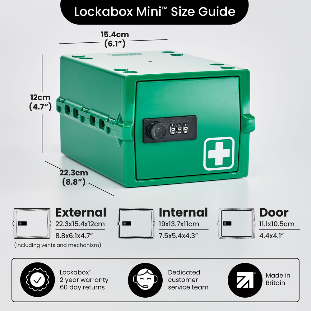 Lockabox 3L Medi Green Lockable Mini Storage Box Image 4