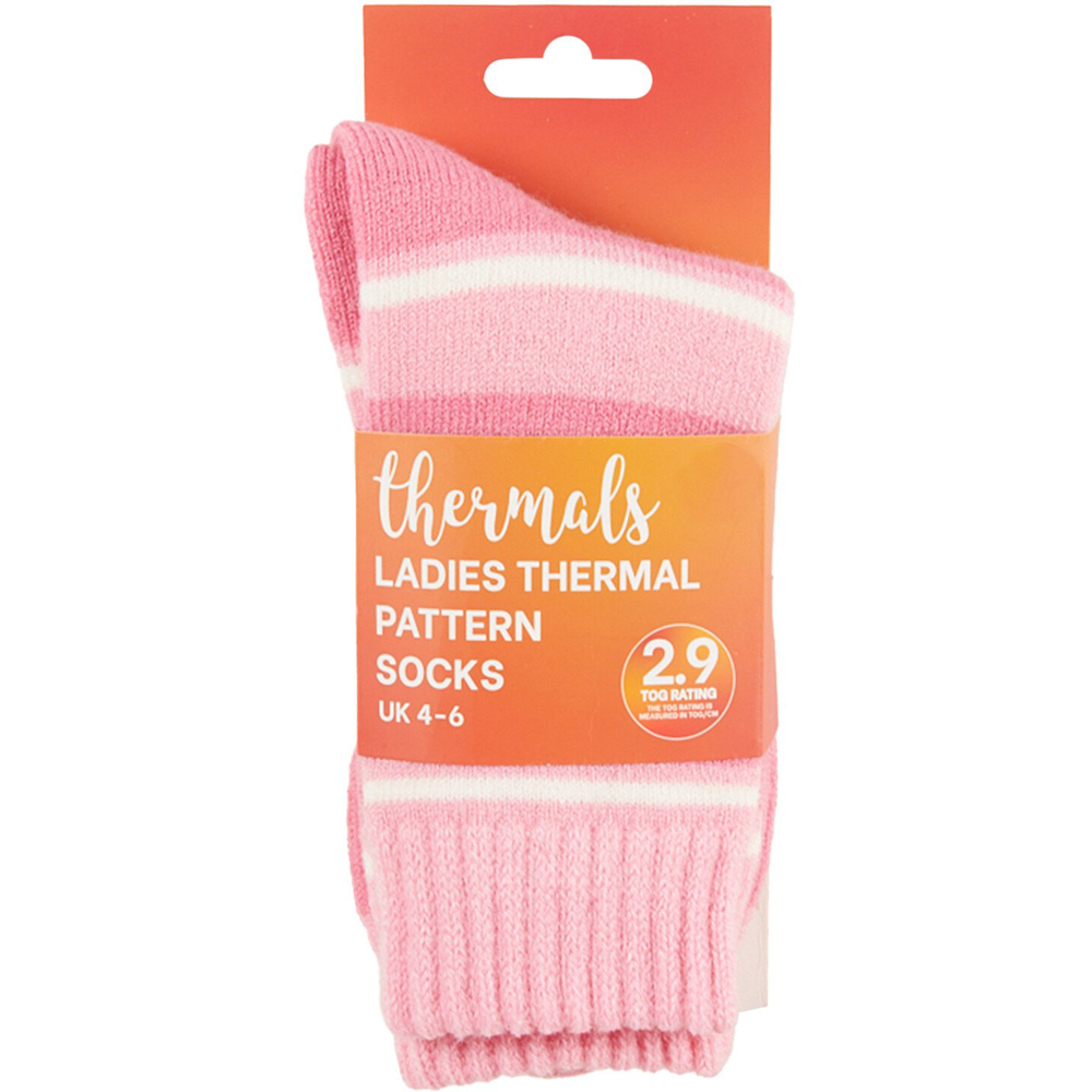 Ladies Assorted Thermal Pattern Socks Size 4-6 - Multicolour Image 11