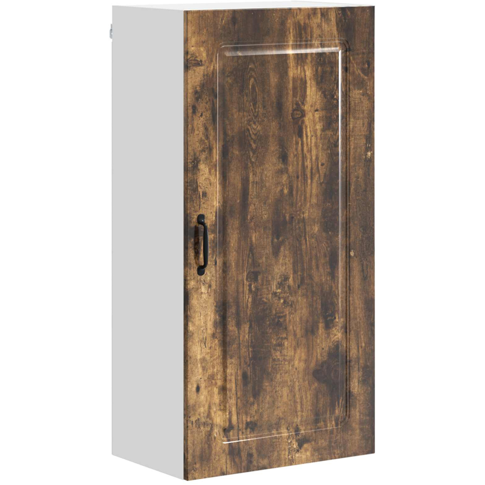 vidaXL Single Door Smoked Oak Kitchen Wall Cabinet Image 2