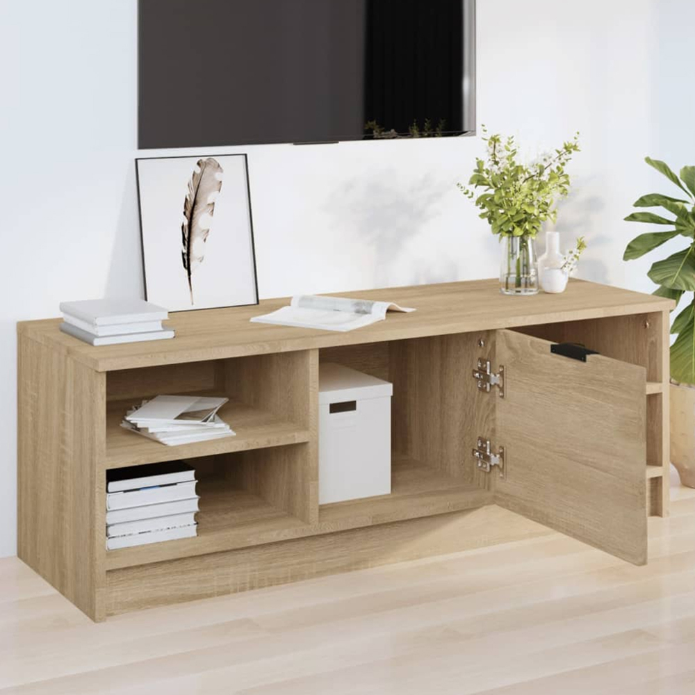 vidaXL Single Door 4 Shelf Sonoma Oak TV Cabinet Image 1