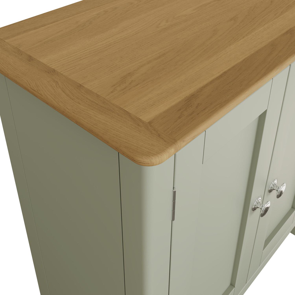 FWStyle Taberno 2 Door Sage Green and Oak Compact Sideboard Image 5