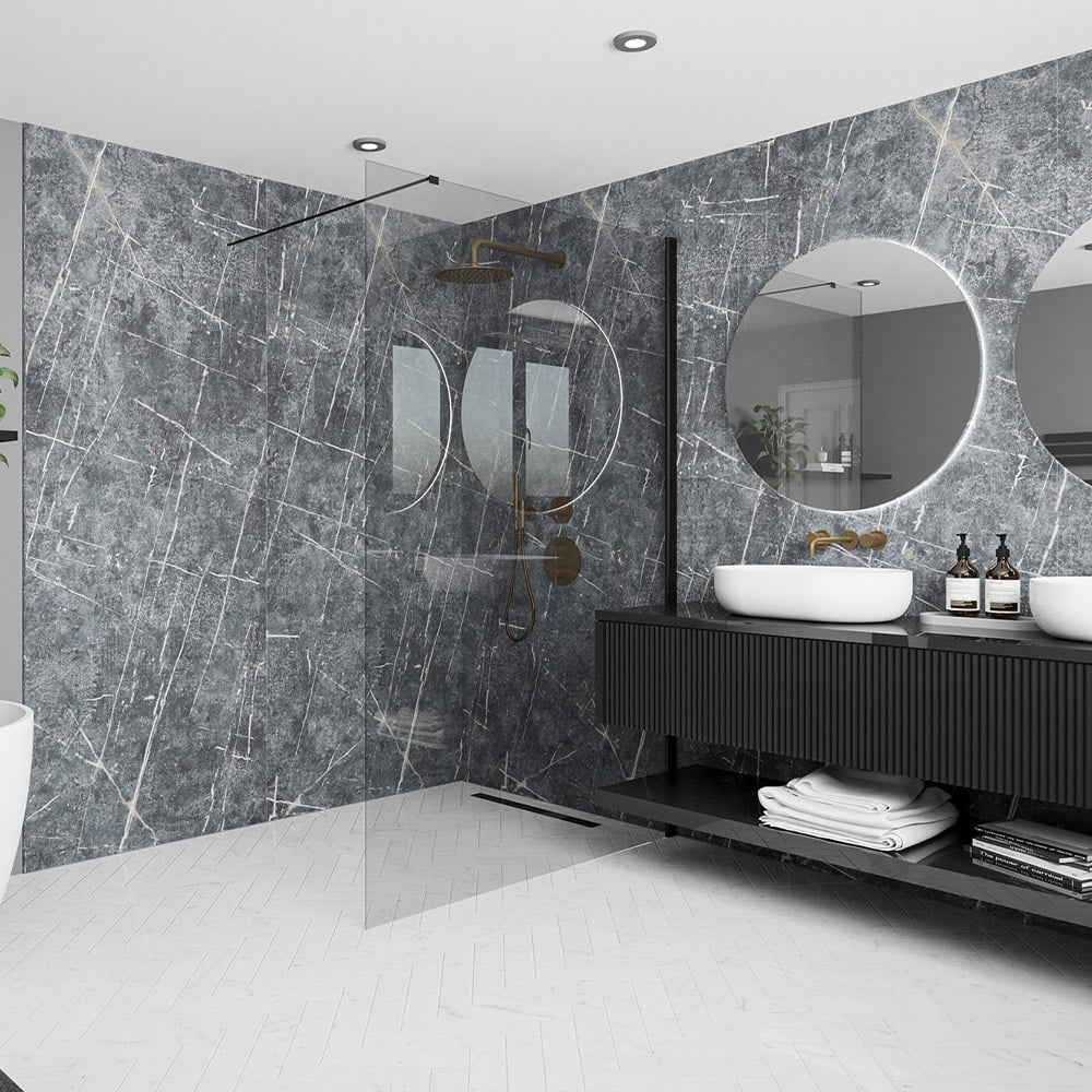 Wetwall Elite Post Formed Vienna Blue Shower Panel 2420 x 160mm Image 1
