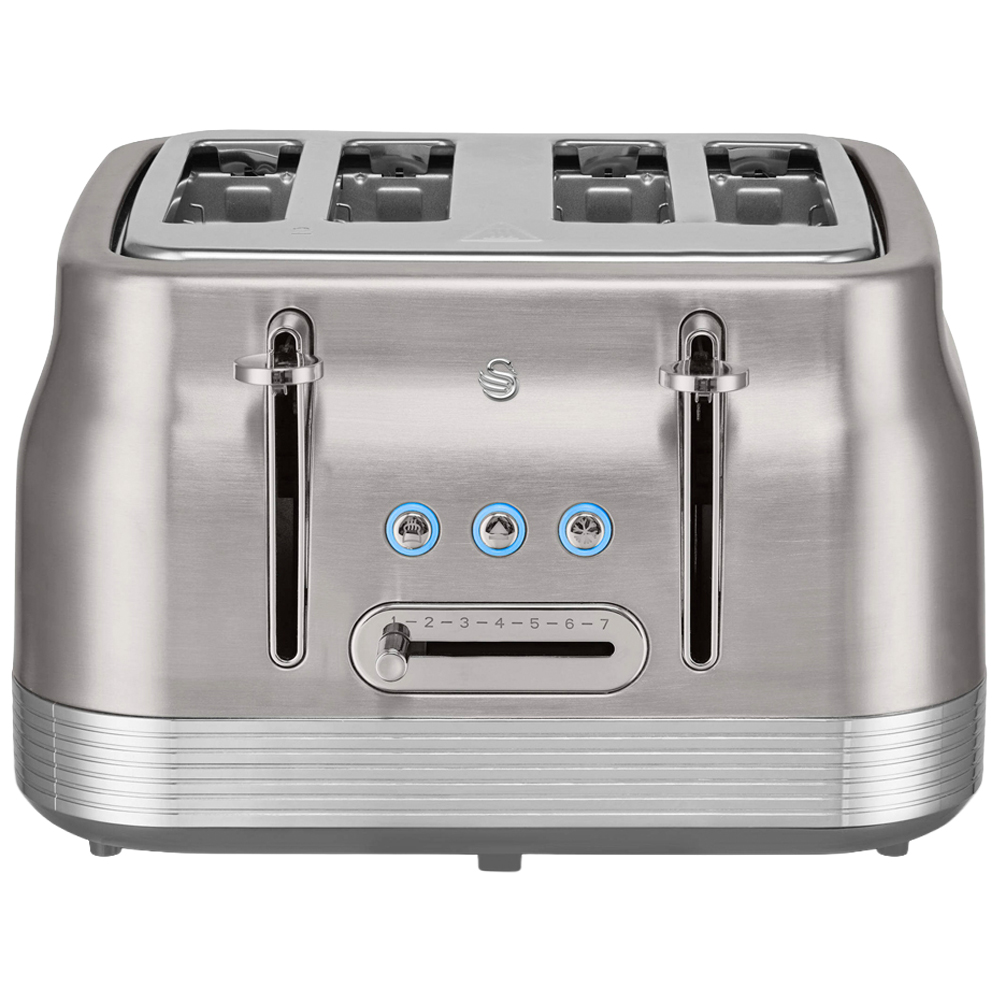 Swan Retro Revive Silver 4 Slice Toaster Image 1
